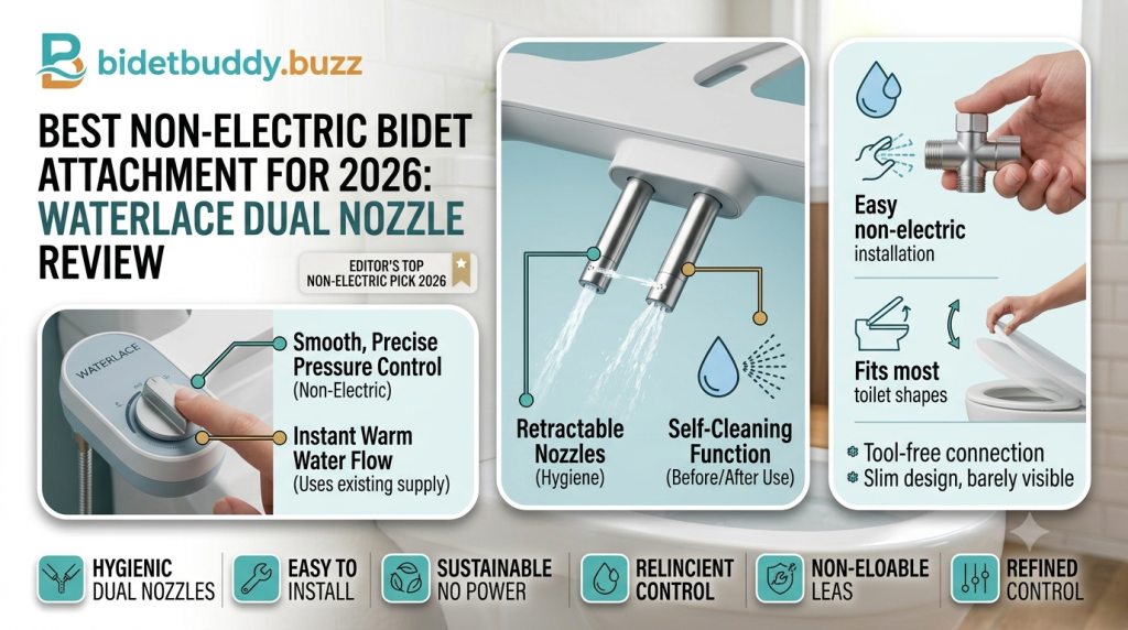 Best Non Electric Bidet Attachment for 2026 WATERLACE Dual Nozzle Review